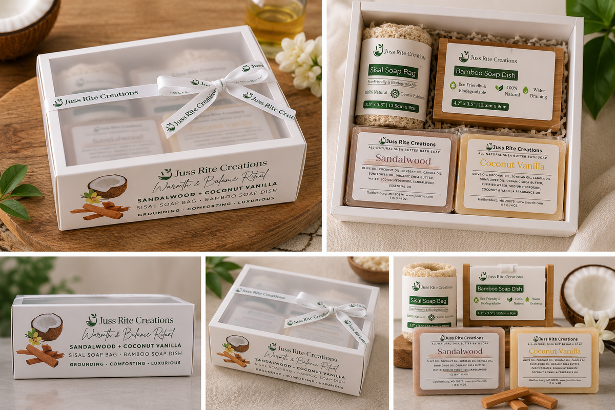 Natural Soap Bundle — 4-Piece Handcrafted Soap Set | Juss Rite