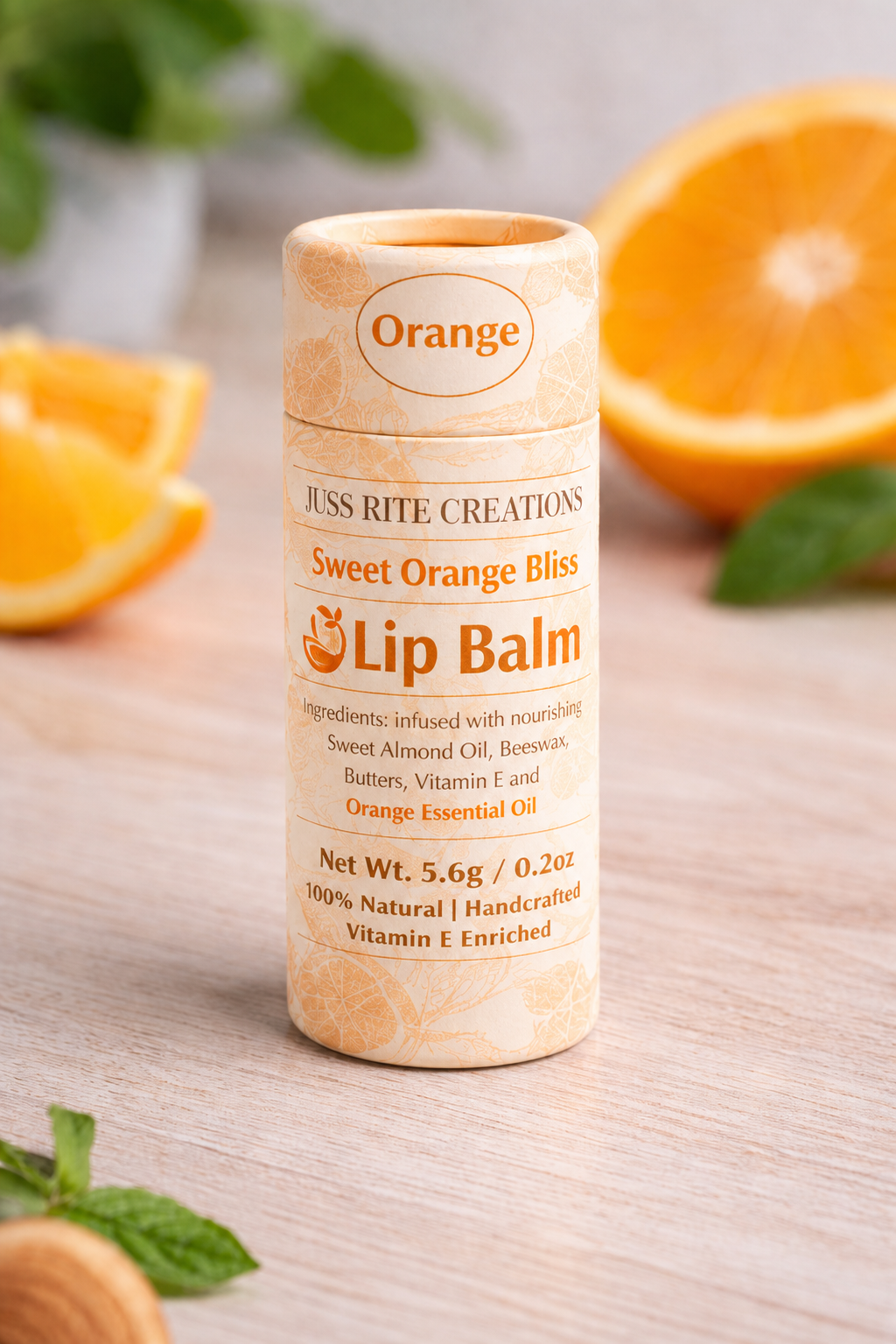 picture sowing orange lip balm