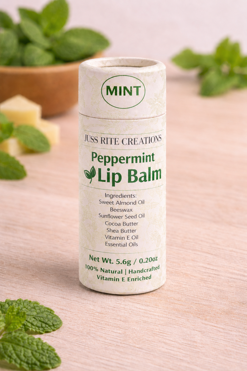 picture sowing peppermint lip balm